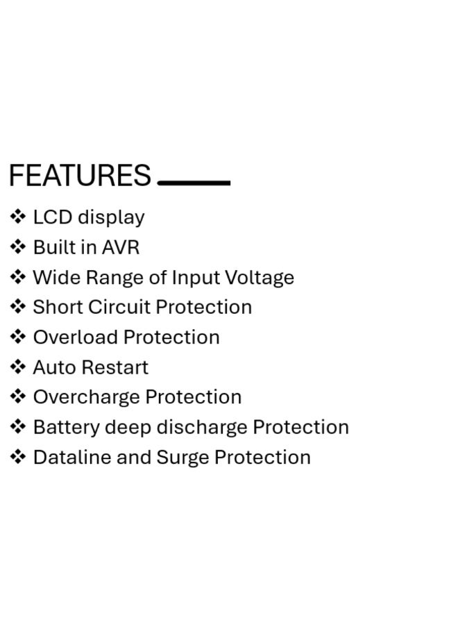 MERCURY ELITE 3200VA SMART UPS, 3200VA/2000W, OFFLINE, LCDVERSION, WITH 4X12V/9AH BATTERY - Image 4